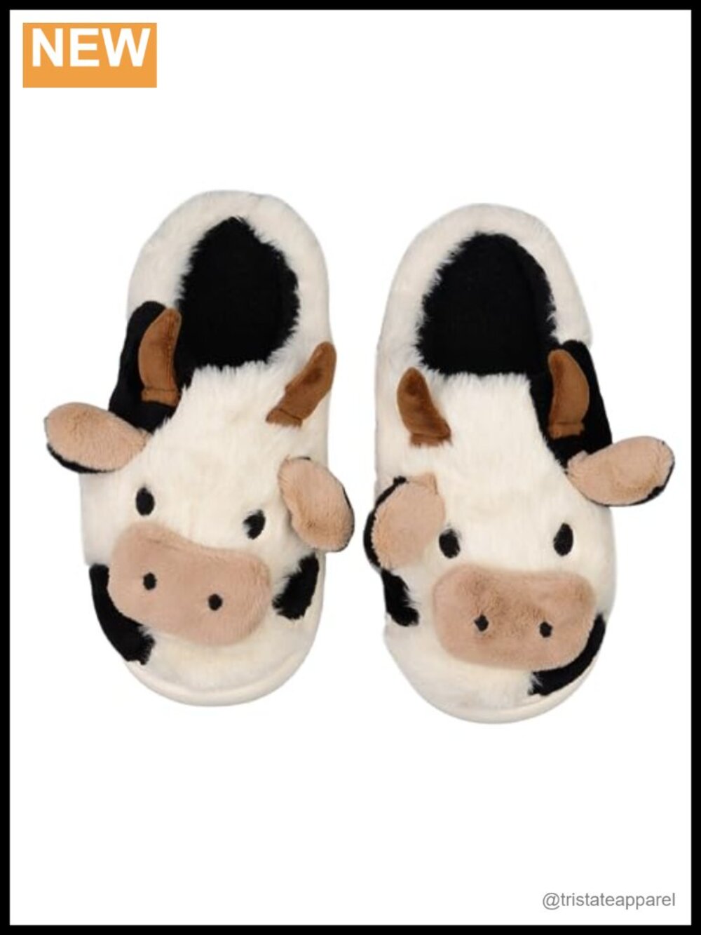 Cow Slippers Cozy Memory Foam Faux Fur Lined Indoor House Shoes Women Men